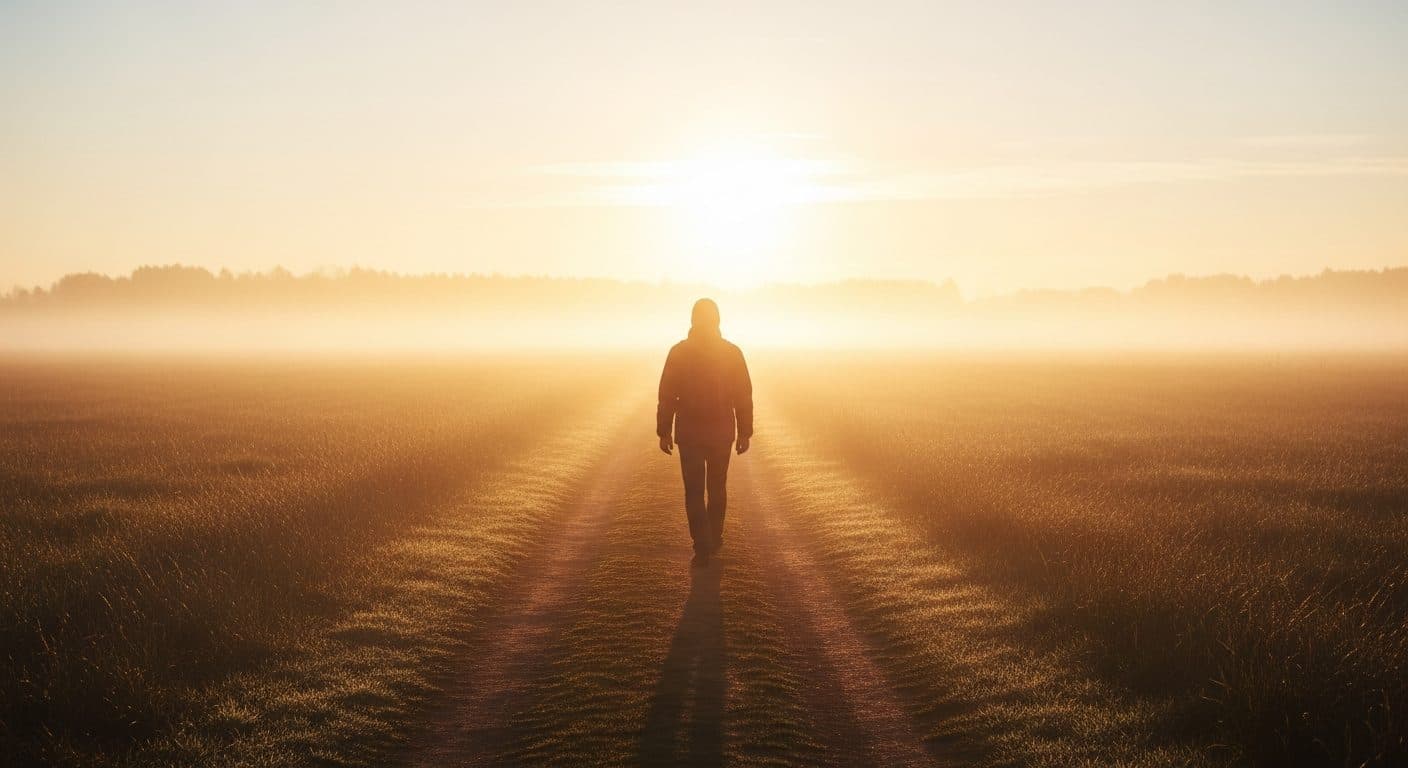 Forest path in morning light